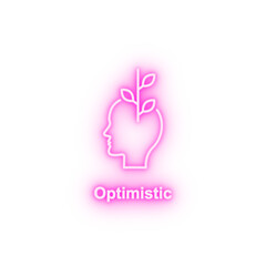Flower optimistic head neon icon