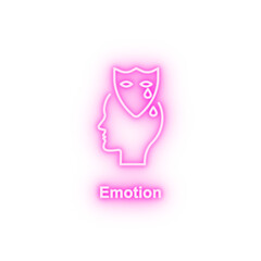 Drama emotion head neon icon