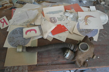 Gas masks and supplies in Pripyat / Chernobyl