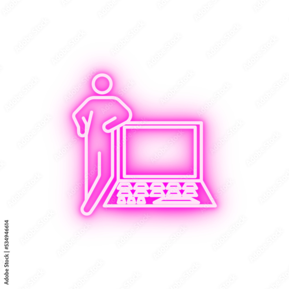 Poster programming neon icon