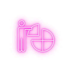 statistics growth graph neon icon