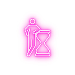 deadline hourglass neon icon