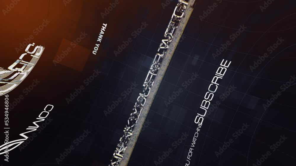Poster thank you for watching 3d cinematic title technology animation opening intro text message background