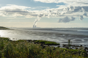 Viewpoint Riland over the water. Zeeland The Netherlands.