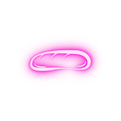 White bread hand drawn neon icon