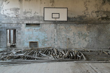 Abandoned Basketball court in Pripyat / Chernobyl