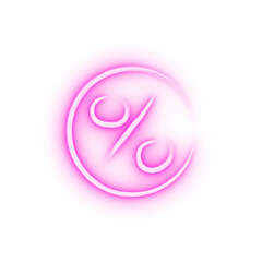 percent sign sketch style neon icon