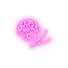 clown avatar sketch style neon icon