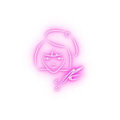 painter avatar sketch style neon icon