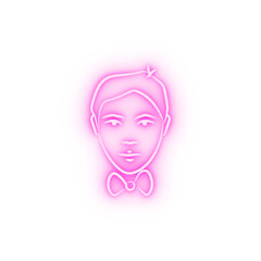 Obraz premium entertainer avatar sketch style neon icon