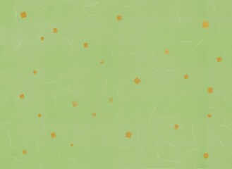 抹茶色の緑を背景に金箔を散りばめた和紙の背景素材