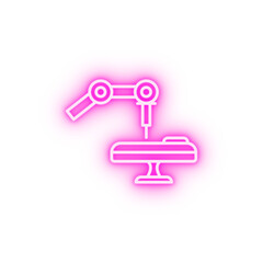 Medical robot operation concept line neon icon
