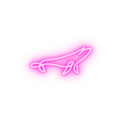 Blue whale one line neon icon