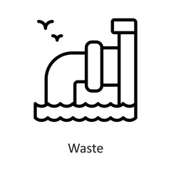 Waste Outline Vector Icon Design illustration on White background. EPS 10 File