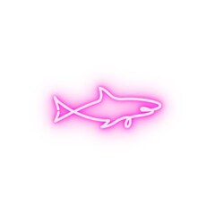 Shark one line neon icon