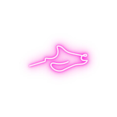 Manta ray one line neon icon