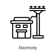 Electricity Outline Vector Icon Design illustration on White background. EPS 10 File