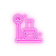 Fototapeta premium Weight luggage airport neon icon