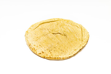 fresh wheat tortilla isolated on white background