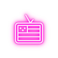 Television USA neon icon