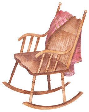 Rocking chair with plaid