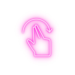 Hand gesture touch screen neon icon