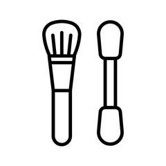 Blush makeup brush icon. Powder brush. Pictogram isolated on a white background.