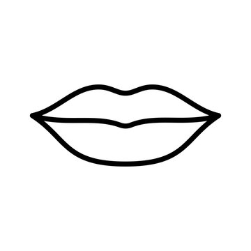 Female lips icon Woman lips. Pictogram isolated on a white background.