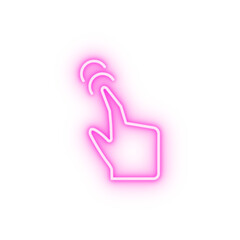 Gesture push finger neon icon