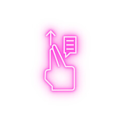 Chat finger gestures neon icon