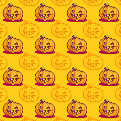 halloween pumpkin seamless pattern