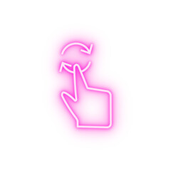 Rotation free touch gesture finger neon icon