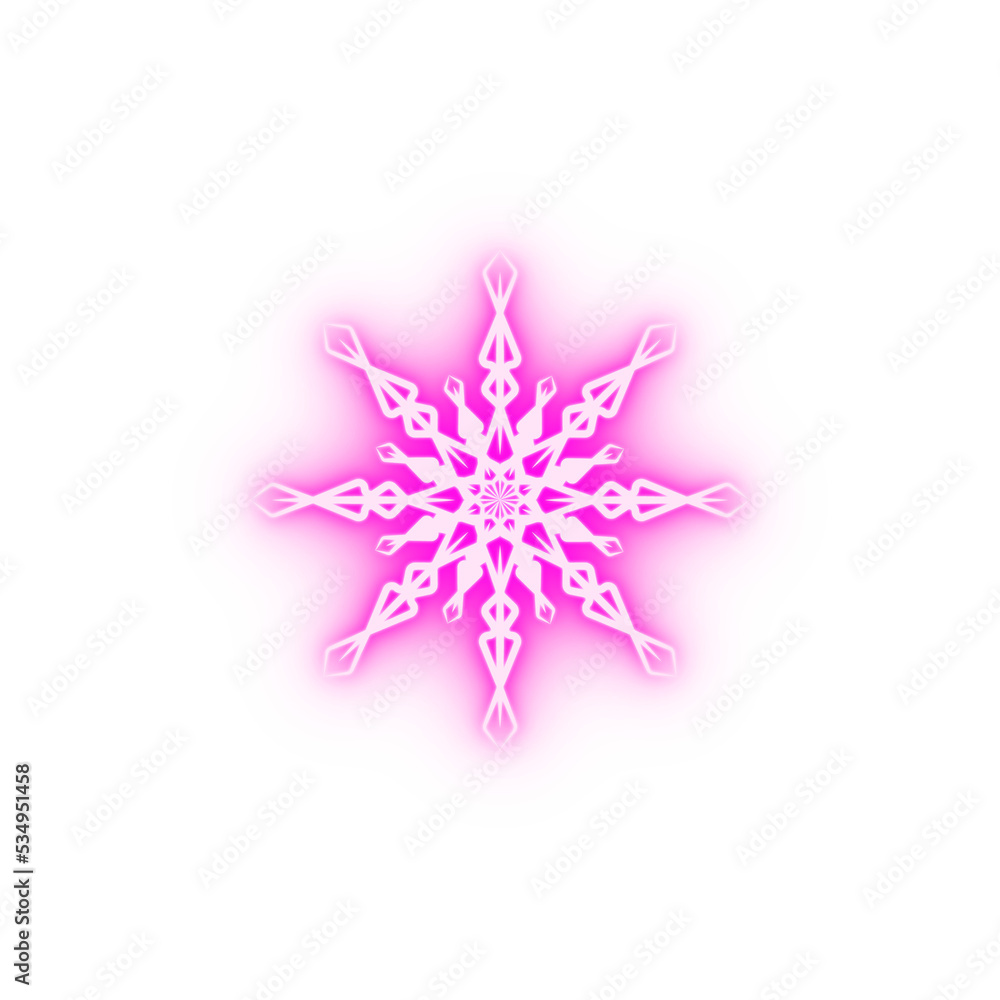 Wall mural snowflake neon icon