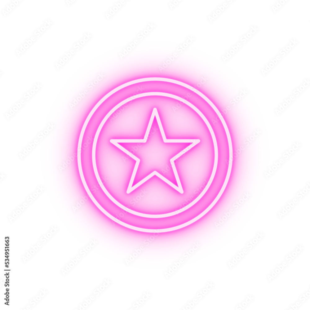 Sticker recommend video neon icon