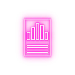 statistics paper neon icon