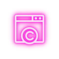 C web site neon icon