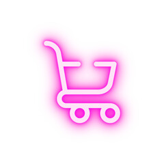Shopping cart neon icon