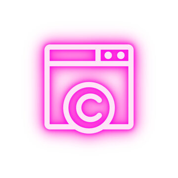C web site neon icon