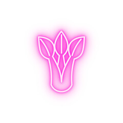 Vector Spinach leaves neon icon