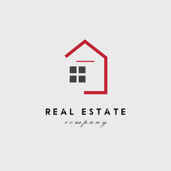 real estate concept window logo vector illustration design