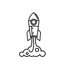 Obraz na płótnie Canvas Start rakiety kosmicznej - ilustracja wektorowa