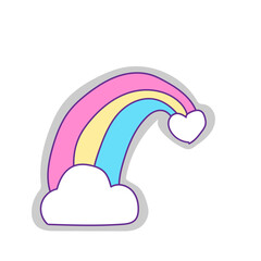 cute childish rainbow with cloud
