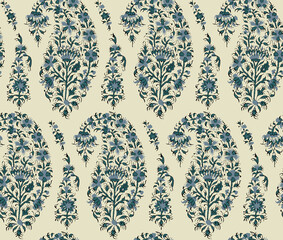 abstract Hand indian Block Print Ajrakh Print background pattern