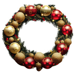 Fototapeta na wymiar Christmas wreath with balls