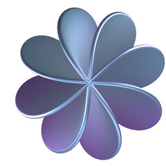beautiful metalic flower shaped 3d abstract for 3d backgrounds