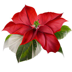 Beautiful red poinsettia flower for Christmas