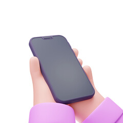 3D hands with phone, 3D rendering illustration