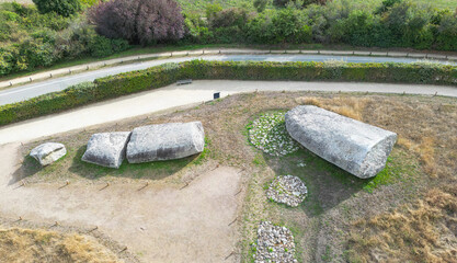 The Locmariaquer megaliths are a complex of Neolithic constructions in Locmariaquer, Brittany with...