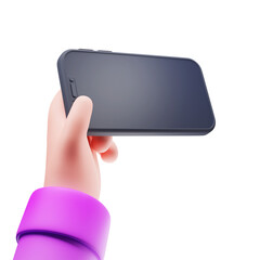 3D hands with phone, 3D rendering illustration