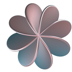 beautiful metalic flower shaped 3d abstract for 3d backgrounds